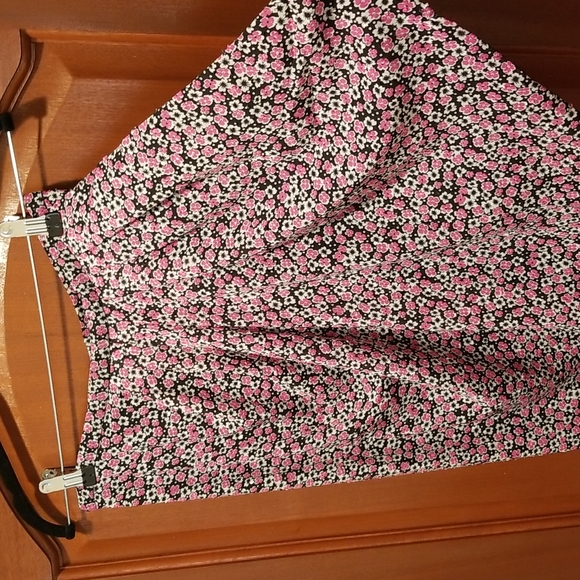 NWOT Rachel Zoe Midi Length Ruffle Black/Pink Floral Skirt size S - Picture 4 of 14